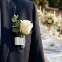 Artikel Hochzeitliches Corsageband aus Kunstseide in Weiß, 23 cm, 2 Stück