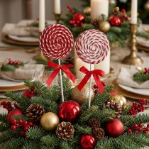 Artikel Lollipop Weihnachtsdeko aus Schaumstoff, Rot-Weiß, 30 cm, 2 Stück