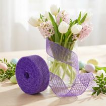 Artikel Juteband 5 cm x 40 m Lila Dekoband aus Jute für Bastelarbeiten und Dekoration