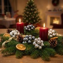 Artikel Mini Weihnachtskugeln aus Glas mit Draht, Ø 2,5 cm, Silber und Anthrazit, 140 Stück