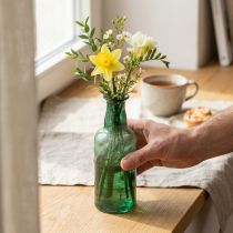 Artikel Grüne Glasflaschenvase 17 cm hoch Ø 6 cm für Wohn- und Tischdekoration
