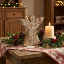 Artikel Weihnachtsengel aus Mangoholz 20×18×2,5cm in Natur- und Metallback