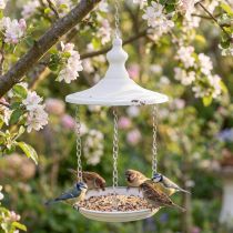 Artikel Hängedeko Metall Ø20cm Weiß Shabby Chic Vogelfutterstelle