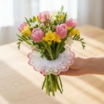 Artikel Biedermeier-Manschetten Ø24cm Papier Batik-Optik 25 Stück