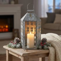 Artikel Metalllaterne Lichthaus Vintage Shabby Chic 41,5 cm grau/weiß