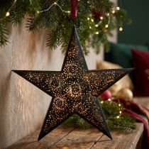 Artikel Weihnachtsanhänger Metallstern Schwarz mit Kupfereffekt H25,5cm