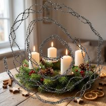 Artikel Perlengirlande Grau aus Kunststoff, 275 cm, Weihnachten