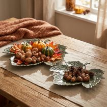 Artikel Metallschalen in Blattform Ø33/40 cm, anthrazitgrau, 2er-Set