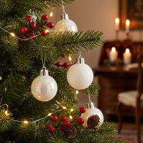 Artikel Weihnachtskugeln Kunststoff Perlmutt Weiß Ø3cm 14 Stück