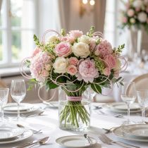 Artikel Dochtfaden mit Draht 33m Rosa Silber Floristik