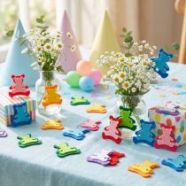 Artikel Bunte Streudeko Bär aus Filz 3,5cm x 3,5cm, 100 Stück