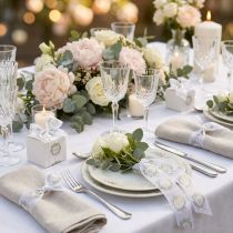 Artikel Organzaband Hochzeit Dekoration Weiß „Love“-Motiv 40mm x 15m
