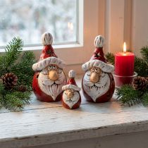 Artikel Niedliche Weihnachtsmann-Figur aus Keramik, 10 cm, Rot-Weiß, 4er-Set
