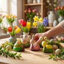 Artikel Deko-Schnecke Holz und Metall 8cm sortiert Frühlingsdeko 3 Stück bunt