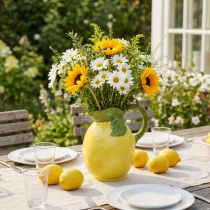 Artikel Zitronenvase Keramik Gelb Grün H18,5cm für Blumen und Deko