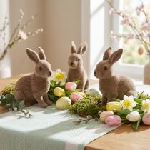 Artikel Deko-Hase aus beflocktem Kunststoff, 14cm, braun, 4 Stück