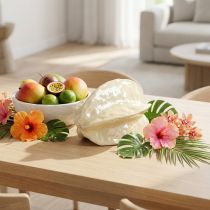 Artikel Sternfrucht Skulptur Keramik 14 cm hellgelb Dekoration
