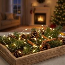 Artikel Lichterkette LED-Lichterdraht warmweiß 100 LEDs 1,59 m für Batteriebetrieb