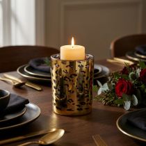 Artikel Windlicht aus Glas mit Leopardenmuster 12 cm