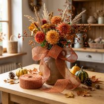 Artikel Juteband Gitterstruktur 5cm x 40m Terracotta für Dekoration und Verpackung