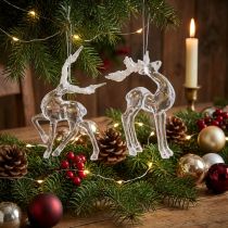 Artikel Christbaumschmuck Acryl Hirsche 12,5cm und 15cm Transparent 2 Stück