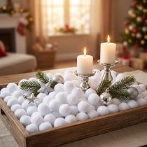 Artikel Deko Schneebälle Mini Ø 2 cm Weiß Filzbälle 320 Stück im 4er-Set