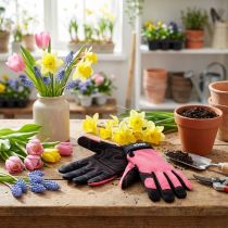 Artikel Kixx Arbeitshandschuhe Synthetik Gr. 8 Rosa Schwarz für Garten und Heimwerk