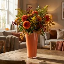 Artikel Blumenvase aus Kunststoff orange-weiß 35cm Ø20cm