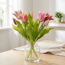 Artikel Künstliche Kronentulpen im Bund Lila Rosa 34cm 7 St.