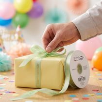 Artikel Schleifenband Polyester Happy Birthday Grün 18m x 1,5cm