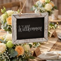 Artikel Kreidetafel zum Hängen Holz Vintage-Look 24,5×20cm Schwarz-Weiß