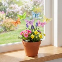 Artikel Deko-Schmetterlinge aus Federn mit Draht 5,5×8 cm Bunt 12 Stück