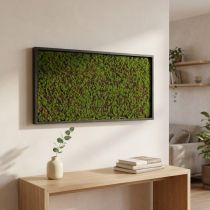 Artikel Wandbild aus künstlichem Moos im schwarzen Rahmen 60x30cm Grün-Braun