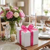 Artikel Geschenk- und Dekorationsband Stoff 40mm x 50m Pink