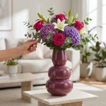 Artikel Metallvase Bordeauxrot Hochglanz 29 cm