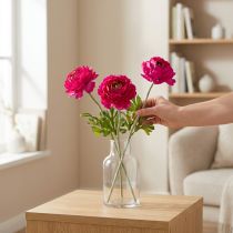 Artikel Künstliche Ranunkel Einzelblume Seidenstoff 51cm Pink 3 Stück