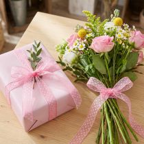 Artikel Geschenkband Polyester Rosa mit Punkten 1,5 cm x 20 m für Geschenkverpackung und Deko