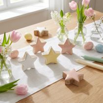 Artikel Streudeko Holzsterne aus Mangoholz Ø3cm Pastell Rosa Weiß Gelb 9 Stück