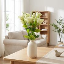 Artikel Künstliche Blumen Eustoma Lisianthus Gelb-Grün 52cm 5 Stiele