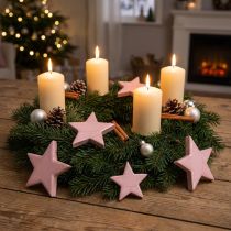 Artikel Holzsterne Rosa Ø5cm 8 Stück für Weihnachtsdeko und Wohnraumgestaltung