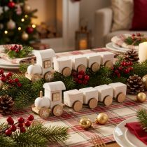 Artikel Holzeisenbahn Weihnachtsdekoration Weiß 20cm 2 Stück