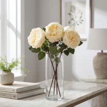 Artikel Künstliche Rosen Creme 48cm 3 Stück aus Textil und Kunststoff für Dekoration