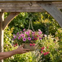 Artikel Blumenampel aus Metall, Grau-Grün, Ø16 cm, H38 cm, für Innen und Balkon