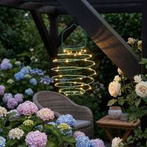 Artikel Solar Gartenleuchte Grün Metall 22cm mit 25 LEDs Warmweiß für Außen