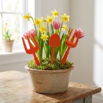 Artikel Filz Gartenwerkzeug Orange 20cm 6 Stück für Dekoration