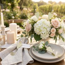 Artikel Hochzeitsanstecker Herz Creme 12cm 16 Stück
