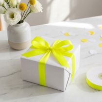 Artikel Polyester-Geschenkband Neon-Gelb 15mm x 50m für Verpackungen und Bastelprojekte