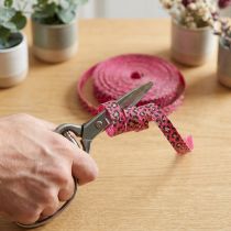 Artikel Dekoband Kräuselband Leopardenmuster Pink 10mm 100m Baumwolle