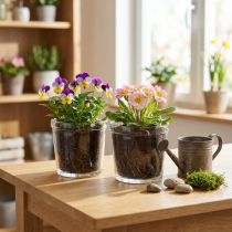 Artikel Blumentopf Glas Transparent Rund Ø11cm H10,5cm 2 St