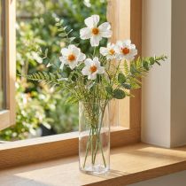 Artikel Kunstblumen Cosmea Weiß Orange Seidenblumen H51cm 3 Stück